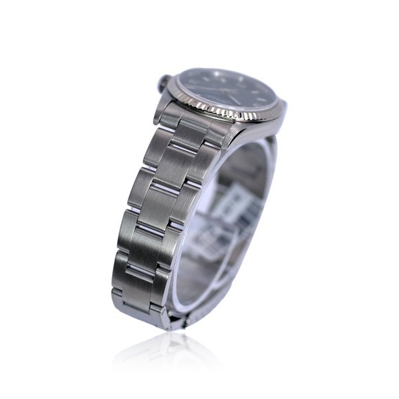 ROLEX OYSTER PERPETUAL 77014 WATCH 31MM STEEL BLACK INDEX OYSTER YR-1999 - Picture 6 of 9